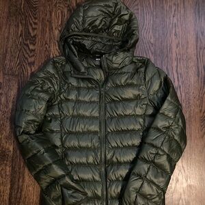 Uniqlo Olive Quilted Jacket Lightweight Packable Coat